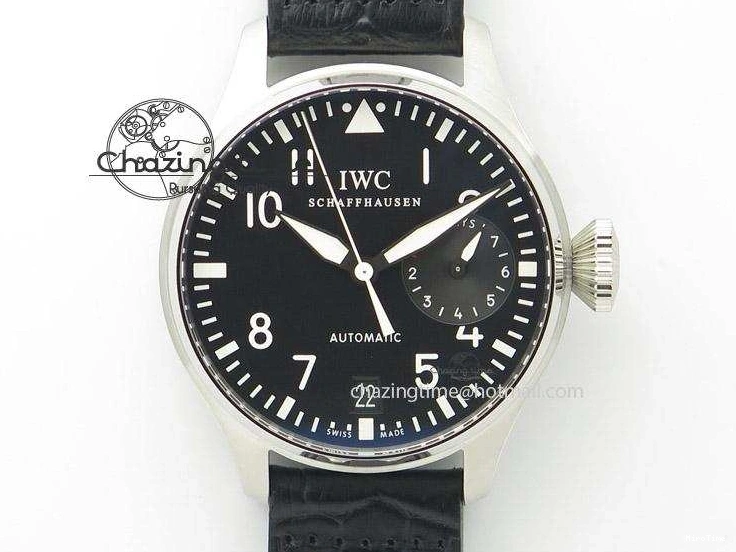 MIROTIME 0124 Timeless Big Pilot Real PR IW500901 ZF 1:1 Best Edition On Black Leather Strap A 7340